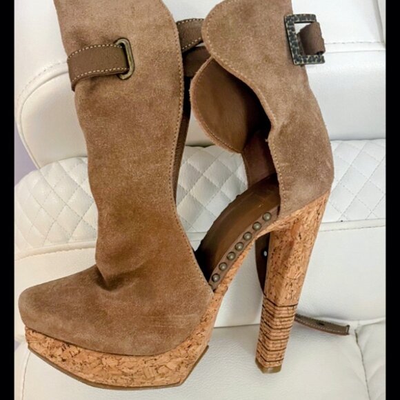 Hervé Léger Fabina Leather & Cork Heels – Size 8.5 never been worn - Picture 2 of 5